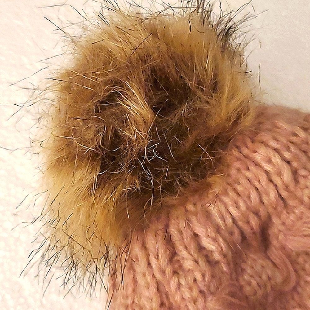 Mother Daughter Pink Knit Pompom Beanies NEW Tags - Picture 4 of 4